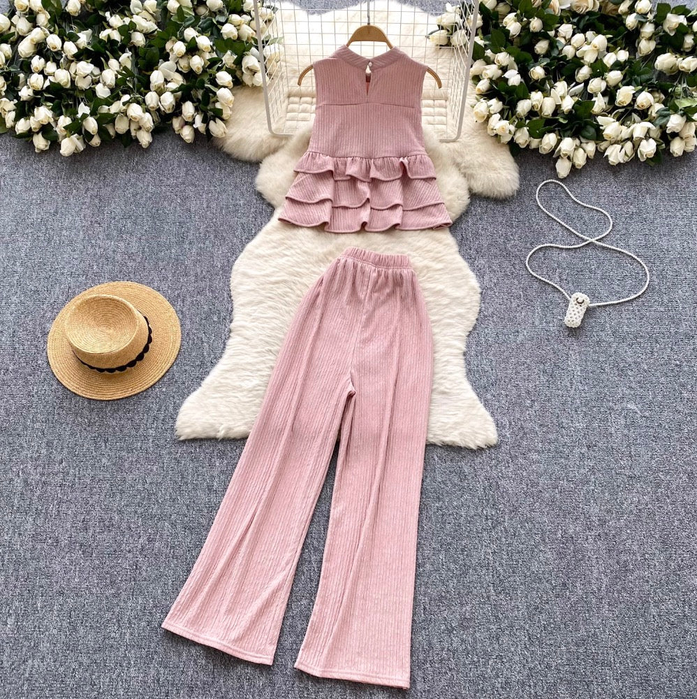 Sweetie Ruffled Top & Trousers 2Pcs
