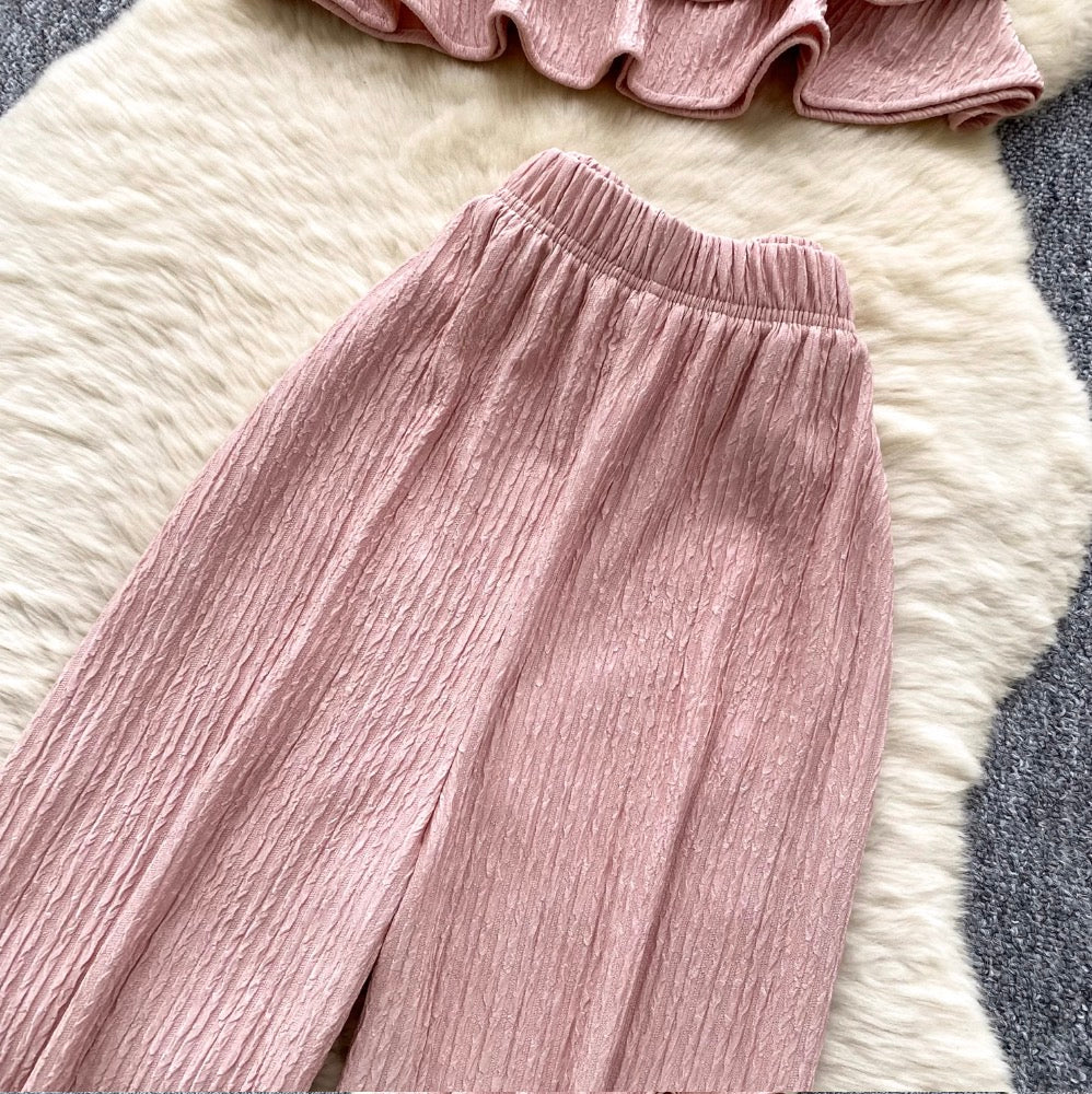 Sweetie Ruffled Top & Trousers 2Pcs
