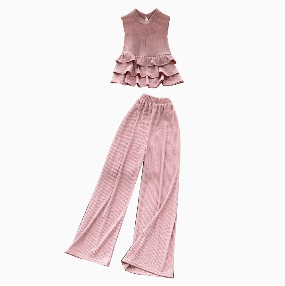 Sweetie Ruffled Top & Trousers 2Pcs