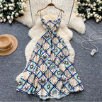Bohemian Style Pattern Printed Slip Dress