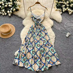 Bohemian Style Pattern Printed Slip Dress