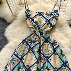 Bohemian Style Pattern Printed Slip Dress