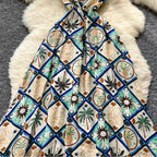 Bohemian Style Pattern Printed Slip Dress