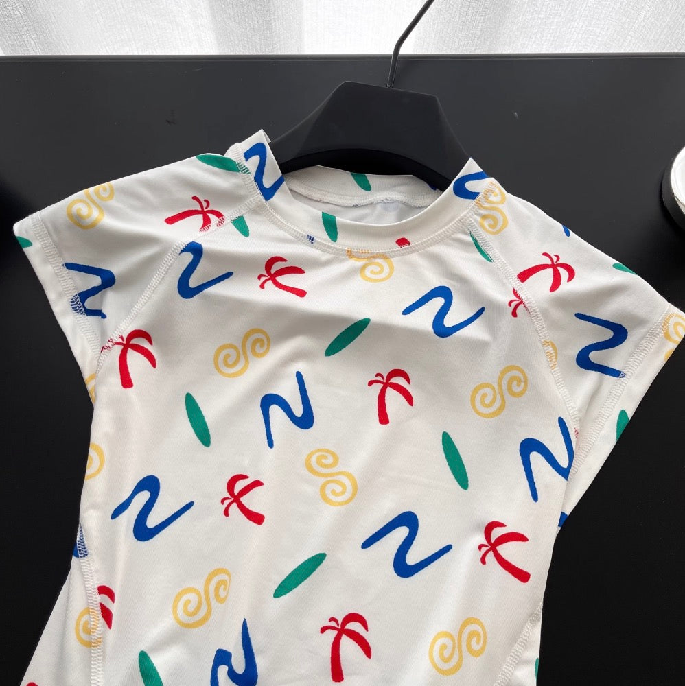 Chic Round Collar Printed T-shirt