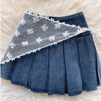 Tank Top & Lace-up Skirt Denim 2Pcs