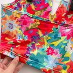 Deep V-neck Colorful Printed Halter Top