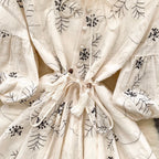 Bohemian Puffy Sleeve Printed Doll Dress