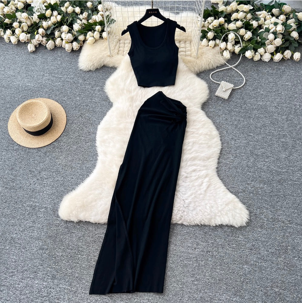 Camisole & Knotted Skirt Casual 2Pcs