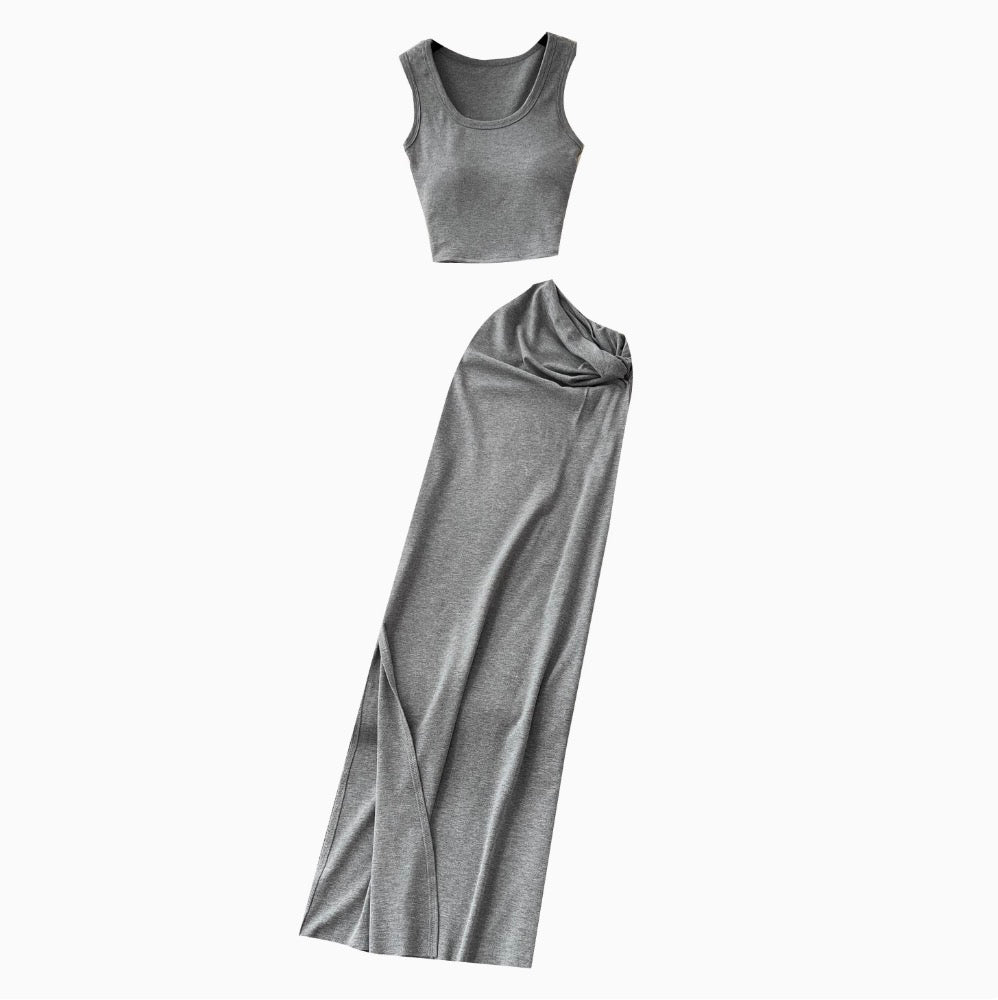 Camisole & Knotted Skirt Casual 2Pcs
