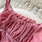 Draped Pink Chiffon Slip Dress