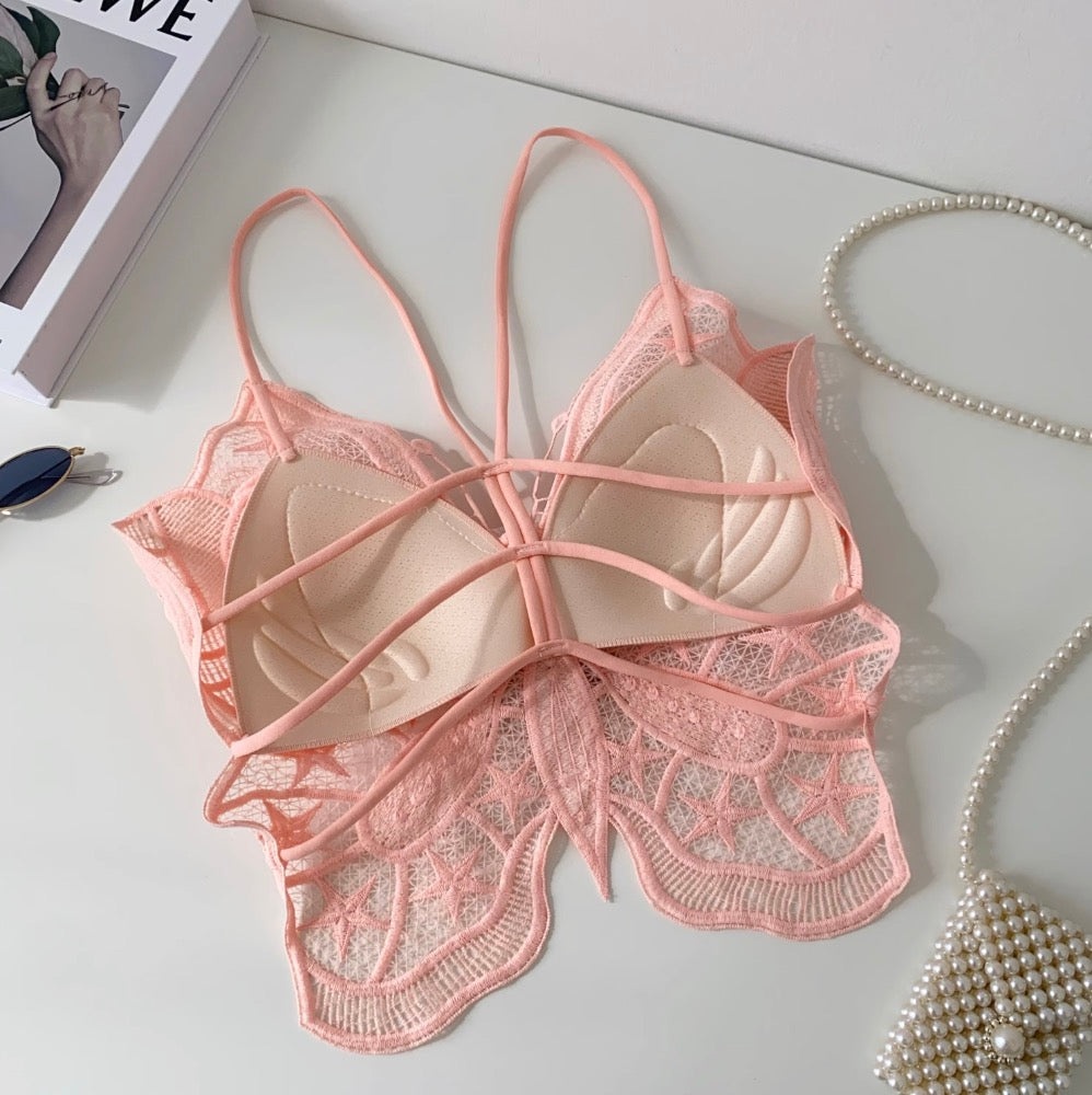 Beaded Crochet Padded Butterfly Camisole
