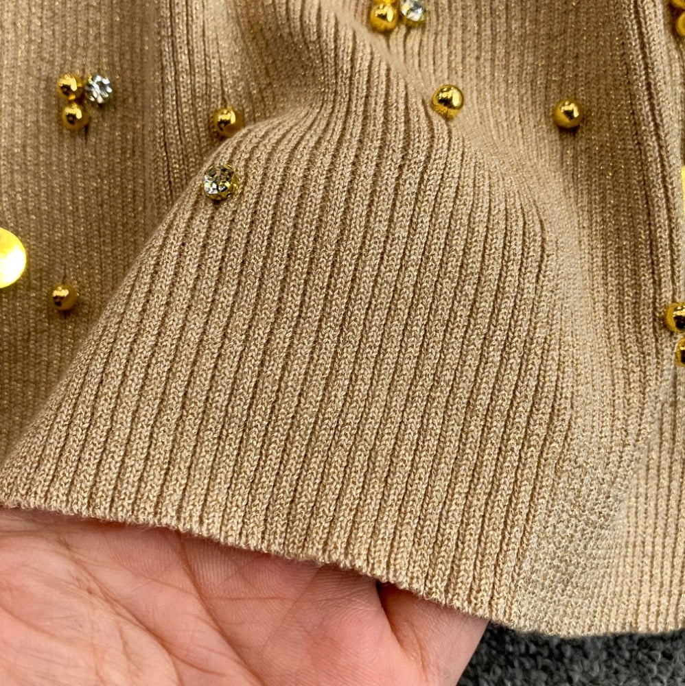 Chic Beaded Knitted Slip Dress