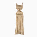 Chic Beaded Knitted Slip Dress