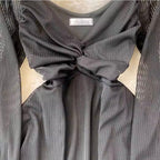 Chic V-neck Knotted Mesh Dress