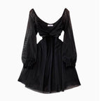 Chic V-neck Knotted Mesh Dress