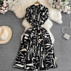 Bohemian Style Printed Shirt Dress