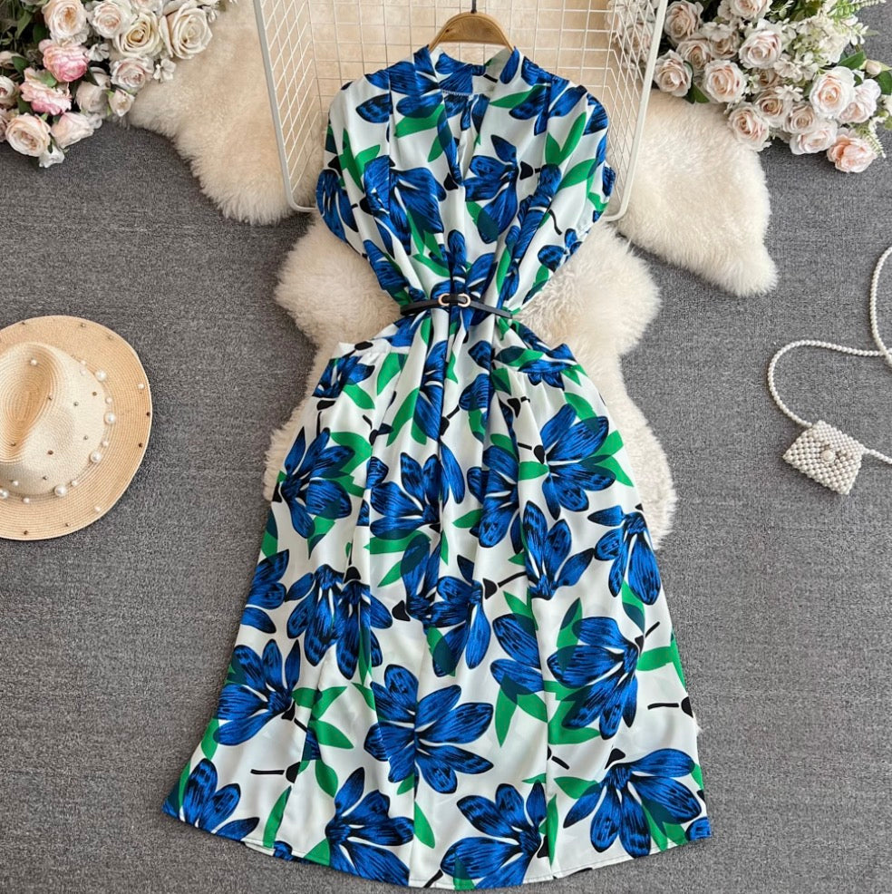Bohemian Style Printed Shirt Dress