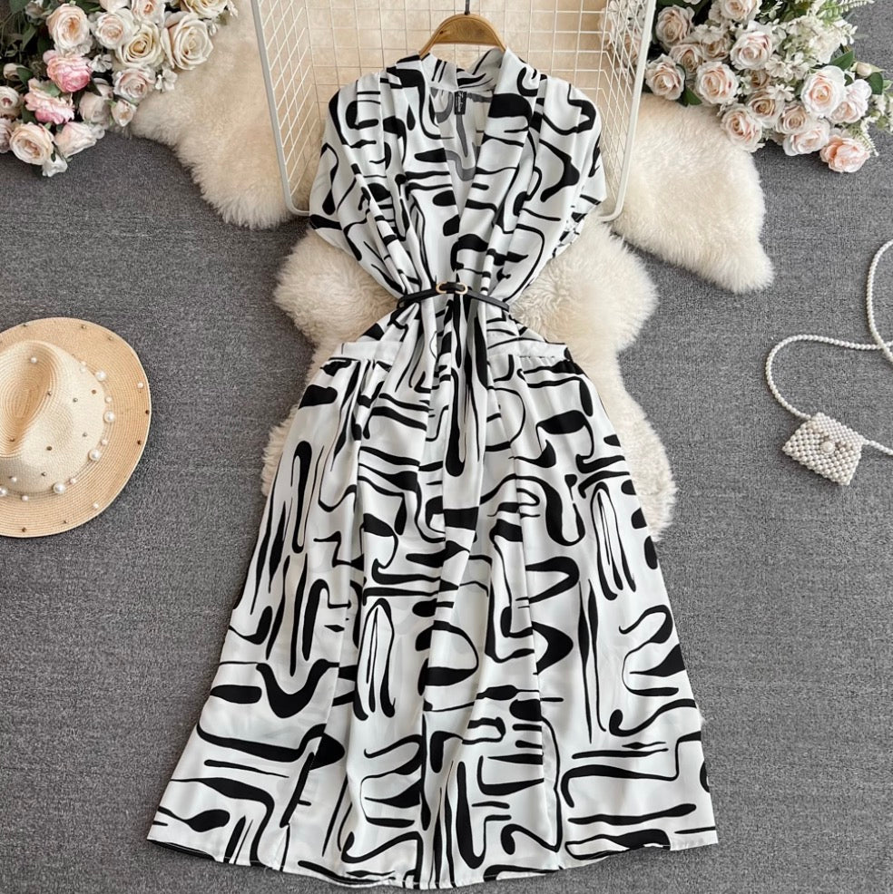 Bohemian Style Printed Shirt Dress