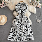 Bohemian Style Printed Shirt Dress