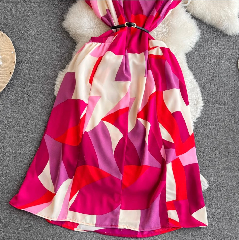 Bohemian Style Printed Shirt Dress