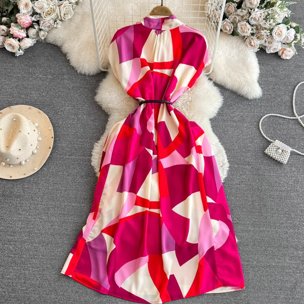 Bohemian Style Printed Shirt Dress