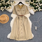 Vintage Short-sleeve Shirt Dress