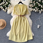 Vintage Short-sleeve Shirt Dress