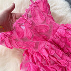 Courtly Embroidery Mesh Slip Dress