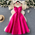 Elegant A-line Slip Dress with Choker
