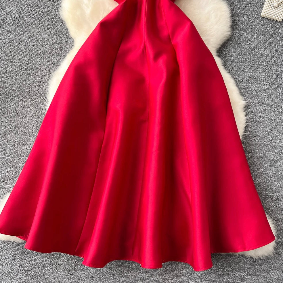 Elegant A-line Slip Dress with Choker