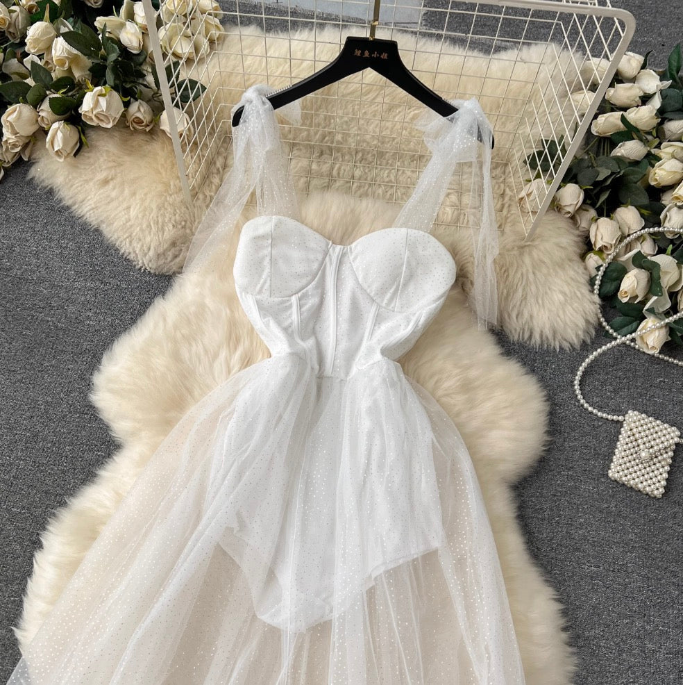 Faux Two-pieces Jumpsuit Mesh Dress