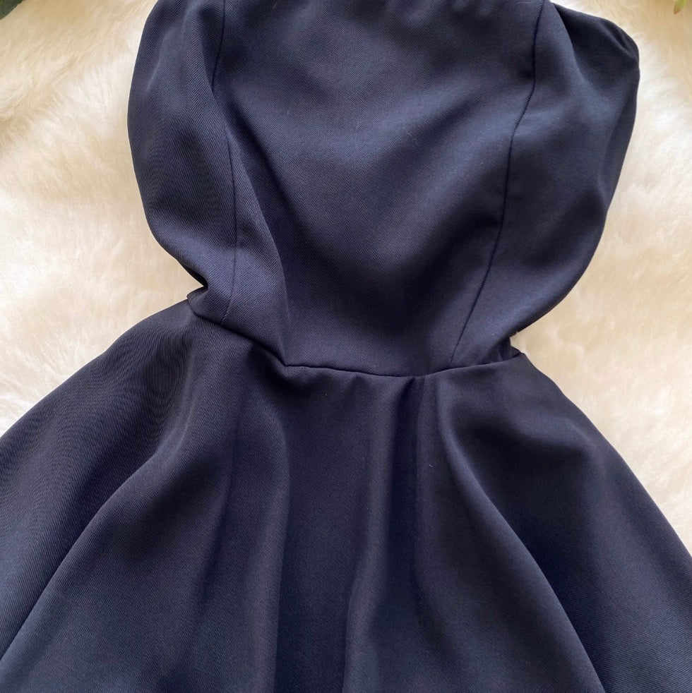 High-end Ruffled Floral Bustier Dress