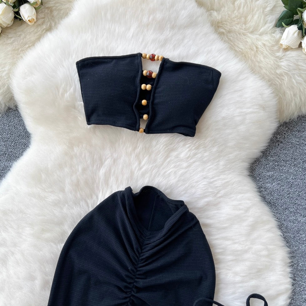 Tank Top & Knotted Skirt 2Pcs