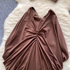 Tank Top & Pleated Skirt Coffee 2Pcs