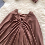 Tank Top & Pleated Skirt Coffee 2Pcs