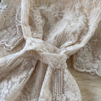 Vintage Crochet Lace Apricot Dress
