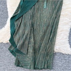 Asymmetric Irregular Design Glossy Dress