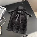 Bow-tie Lace Trim Sleeveless Top