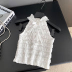 Bow-tie Lace Trim Sleeveless Top