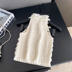 Bow-tie Lace Trim Sleeveless Top