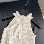 Bow-tie Lace Trim Sleeveless Top