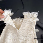 Bow-tie Lace Trim Sleeveless Top