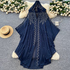 Niche Design Beaded Hooded Shawl