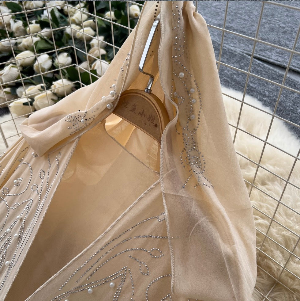 Niche Design Beaded Hooded Shawl