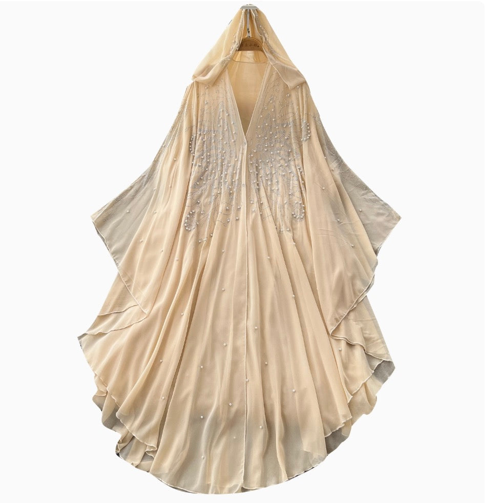 Niche Design Beaded Hooded Shawl