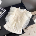 Courtly Beaded Patchwork Ruffled Top