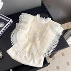 Courtly Beaded Patchwork Ruffled Top