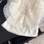Courtly Beaded Patchwork Ruffled Top