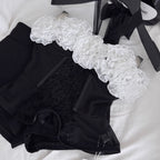 Color-blocking Ruffled Mesh Halter Top