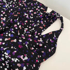 Vintage V-neck Floral Halter Dress
